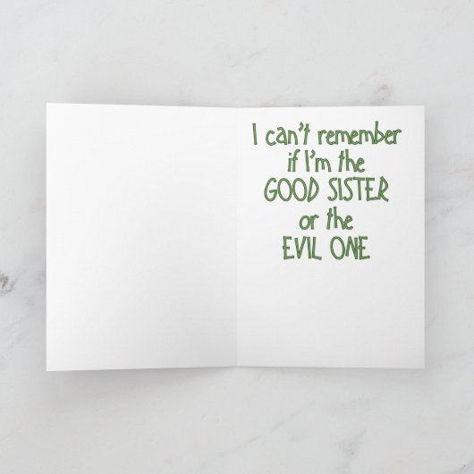 Böses Schwester - Grußkarte Karte (Innenseite)