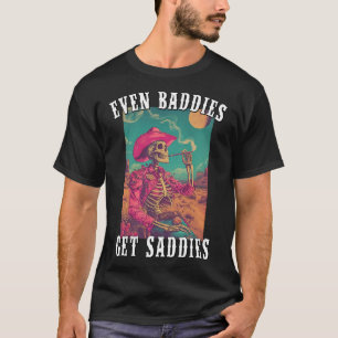 Bösewichte bekommen Traurige Vintage-Cowboy-Skelet T-Shirt