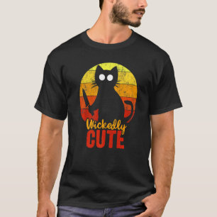 Boshaft süße Katze mit Messer Halloween Gruselig T-Shirt