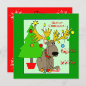 Boshafte Ren-Weihnachtseinladung Einladung (Vorne/Hinten)