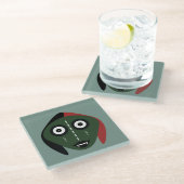 Bosigo Green Glass Untersetzer (Schrägansicht)