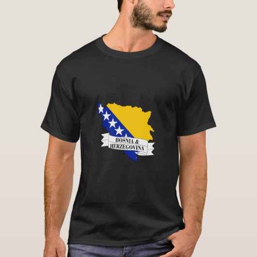 bosnia and herzegovina flag map T-Shirt (Vorderseite)