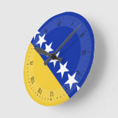 Bosnia Flag Runde Wanduhr (Winkel)