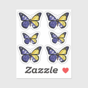 Bosnia Schmetterling Monarchenflagge Aufkleber