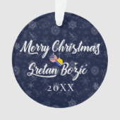 Bosnian American With Custom Year Bilingual Ornament (Vorderseite)