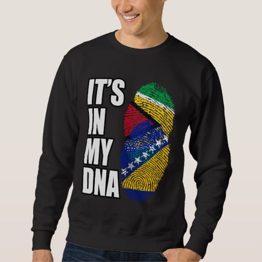 Bosnian And Guyanese Mix DNA Flag Heritage Sweatshirt (Vorderseite)