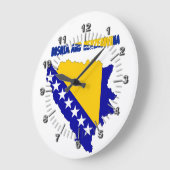 Bosnian country flag große wanduhr (Winkel)
