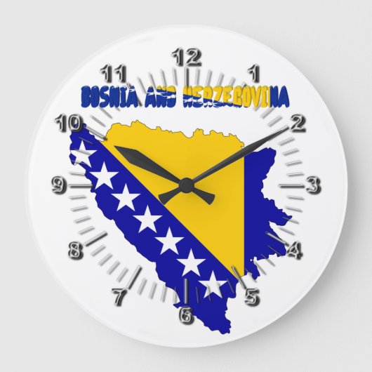 Bosnian country flag große wanduhr (Vorderseite)