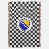Bosnian flag throw blanket decke (Vorderseite Vertikal)