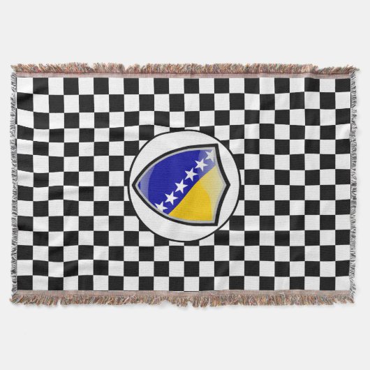 Bosnian flag throw blanket decke (Vorderseite)