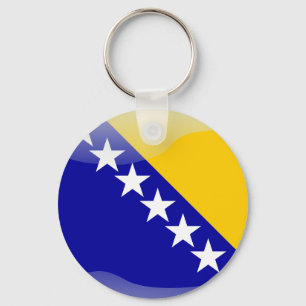 Bosnian glossy flag schlüsselanhänger