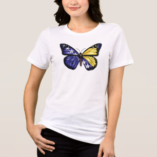 Bosnien-Butterfly-Monarque-Flagge Tri-Blend Shirt