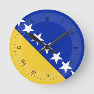 Bosnien-Flagge Runde Wanduhr