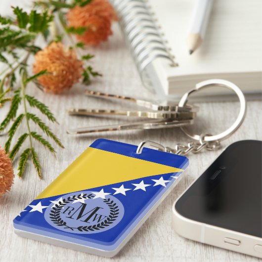 Bosnien-Flagge Schlüsselanhänger (Vorderseite rechts)