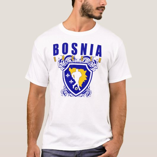 Bosnien-Fußball-Schild T-Shirt (Vorderseite)