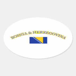 Bosnien-Herzegowina-Fußballdesign Ovaler Aufkleber