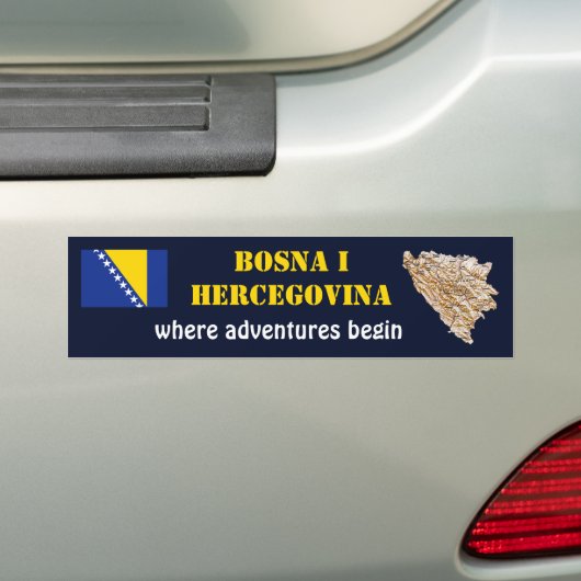 Bosnien-Herzegowinaflagge + Karten-Autoaufkleber Autoaufkleber (Auf Auto)
