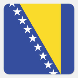Bosnien-Herzegowinaflaggen-Aufkleber Quadratischer Aufkleber
