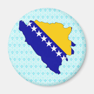 Bosnien-Herzegowinaflaggen-Karte Größengleich Magnet