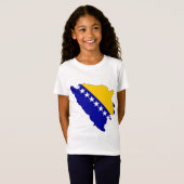 Bosnien-Herzegowinaflaggen-Karte Größengleich T-Shirt (Vorne ganz)