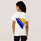 Bosnien-Herzegowinaflaggen-Karte Größengleich T-Shirt (Schwarz voll)