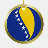 Bosnien-Herzegowinaflaggen-Verzierung Keramikornament (Hinten)