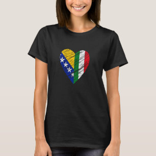 Bosnien Italien Herz Italienische Flagge Bosnische T-Shirt