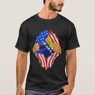 Bosnien Roots USA Flaggenstaat Patriotisches bosni T-Shirt