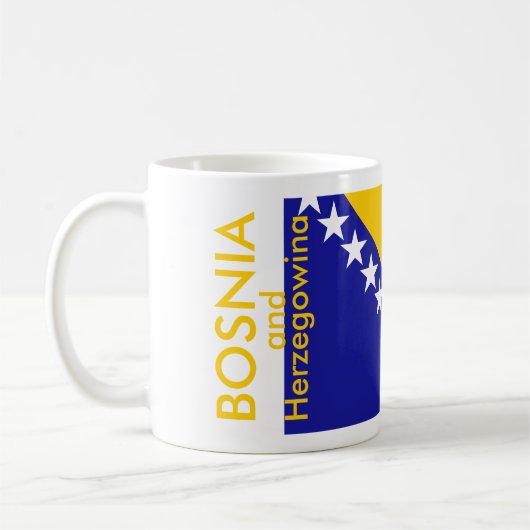 Bosnien und Herzegowina FLAG Kaffeetasse (Links)