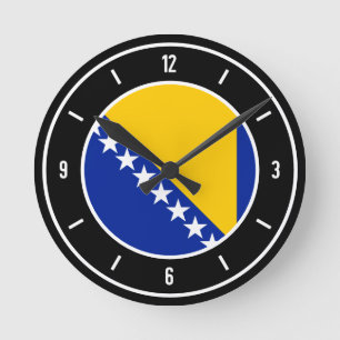 Bosnien und Herzegowina Flagge Elegant Runde Wanduhr