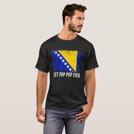 Bosnien und Herzegowina Flaggen Bester Pop Pop je T-Shirt (Vorne ganz)