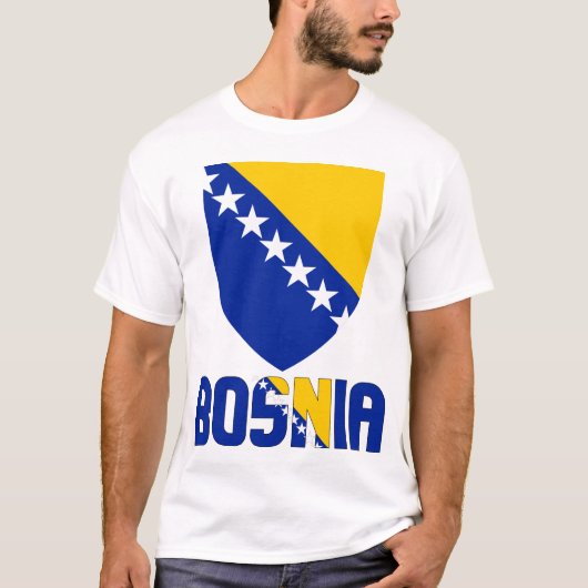 Bosnien und Herzegowina - Flaggen- und Wappen T-Shirt (Vorderseite)