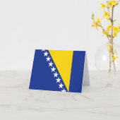 Bosnien und Herzegowina Flaggennotecard Karte (Gelbe Blume)