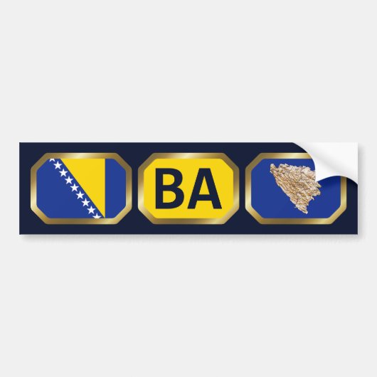 Bosnien und Herzegowina Flaggenplan-Code Autoaufkl Autoaufkleber (Vorne)