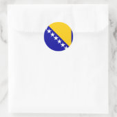 Bosnien und Herzegowina Hochwertige Flagge Runder Aufkleber (Tasche)