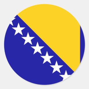 Bosnien und Herzegowina Hochwertige Flagge Runder Aufkleber