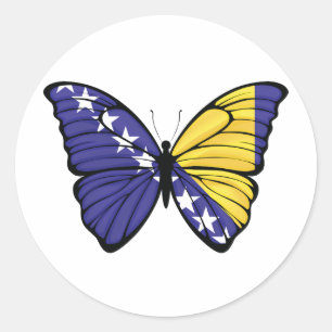 Bosnien und Herzegowina Hypolimnas Butterfly Runder Aufkleber