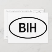 Bosnien und Herzegowina Int'l Vehicle Reg. Code Postkarte (Vorne/Hinten)