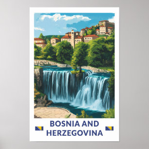 Bosnien und Herzegowina Jajce Illustration Kunst Poster