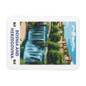 Bosnien und Herzegowina - Japan Illustration Art Magnet (Horizontal)