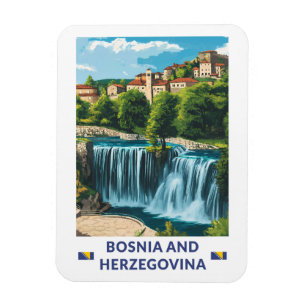 Bosnien und Herzegowina - Japan Illustration Art Magnet