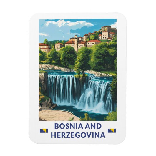 Bosnien und Herzegowina - Japan Illustration Art Magnet (Vertikal)