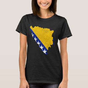 Bosnien und Herzegowina Karte Bosnienische Flagge  T-Shirt