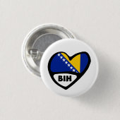 Bosnien und Herzegowina Ländercode Flaggenstaat He Button (Vorne & Hinten)