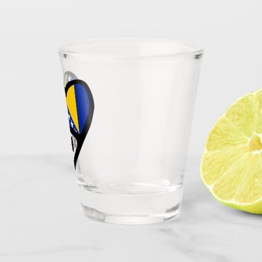 Bosnien und Herzegowina Ländercode Flaggenstaat He Schnapsglas (Rechts)