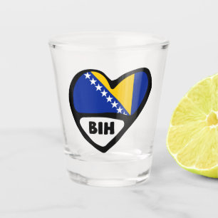 Bosnien und Herzegowina Ländercode Flaggenstaat He Schnapsglas