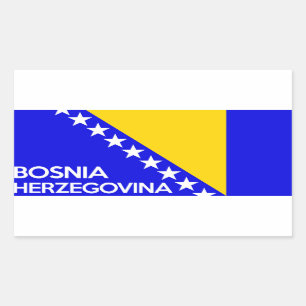 Bosnien und Herzegowina Landesflagge-Namentext Rechteckiger Aufkleber