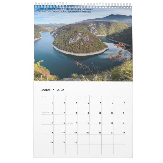 Bosnien und Herzegowina Moderne mittelalterliche G Kalender (Mär 2026)