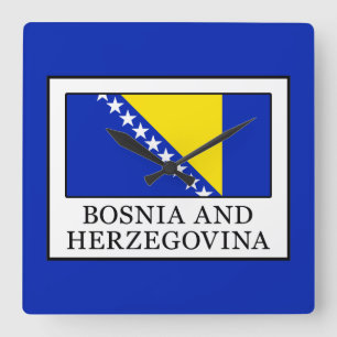 Bosnien und Herzegowina Quadratische Wanduhr
