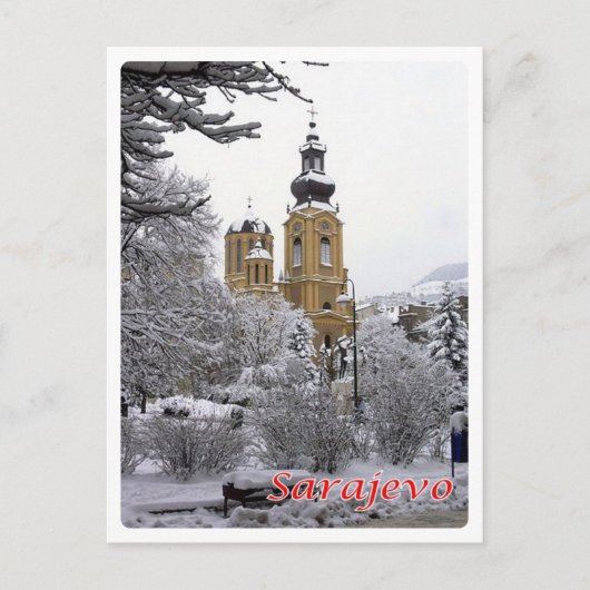 Bosnien und Herzegowina - Sarajewo, Ortodox-Kirche Postkarte (Vorderseite)